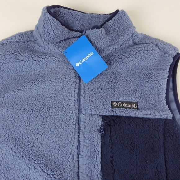 Columbia Mountainside Heavyweight Sherpa Fleece Full Zip Vest Chest Pocket NWT - Picture 1 of 8